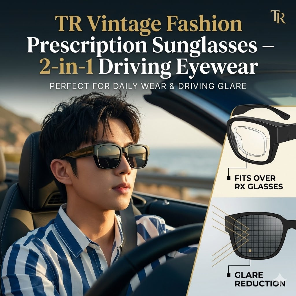 Vintage Fashion Prescription Sunglasses – 2 in 1 Driving Eyewear