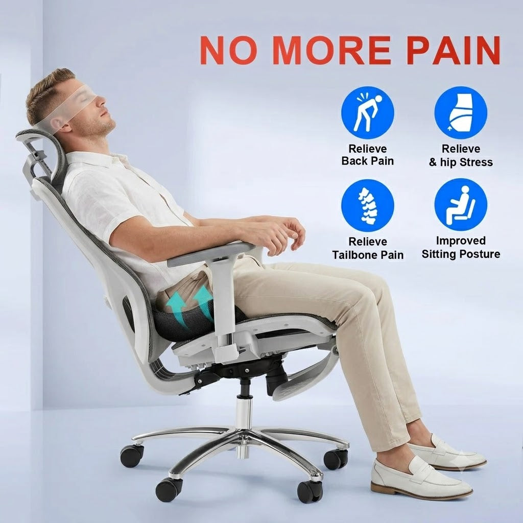 Ergonomic Memory Foam Seat Cushion with Non-Slip Base