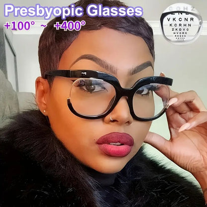 Y2K Style Full Frame Glasses – Clear Round Lenses, Large Size, Unisex Fashion
