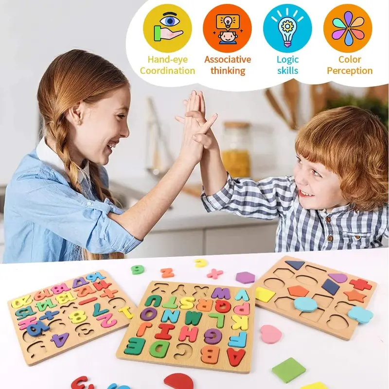 Montessori Wooden Learning Board – Alphabet, Numbers & Hand-Eye Coordination Toy