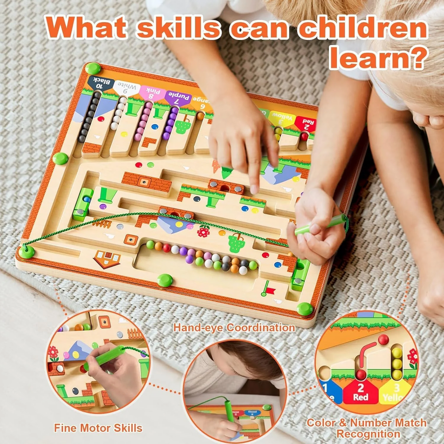 Montessori Magnetic Color & Number Maze – Educational Learning Toy for Kids