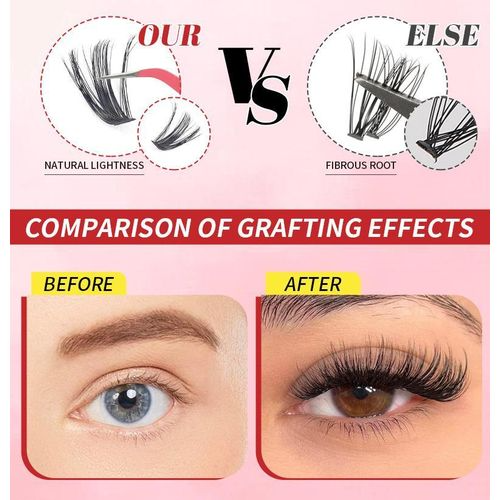 DIY False Eyelash Extension Kit – 1000 Cluster Lash Set with Application Tools