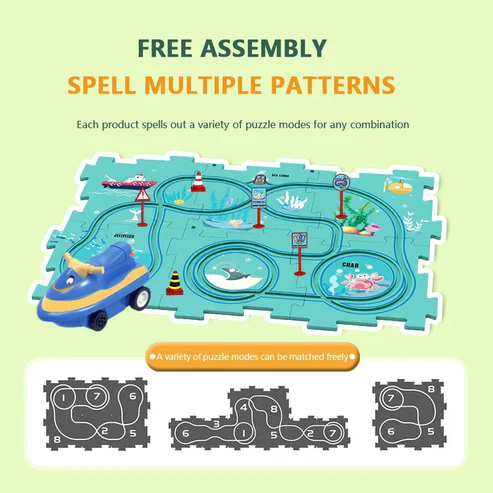 Children’s Educational Puzzle Track Car Play Set