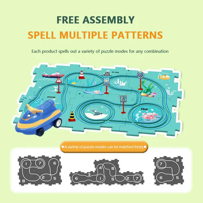 Children’s Educational Puzzle Track Car Play Set