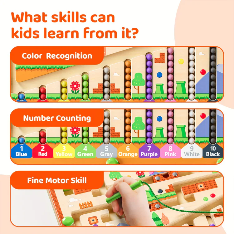 Montessori Magnetic Color & Number Maze – Educational Learning Toy for Kids