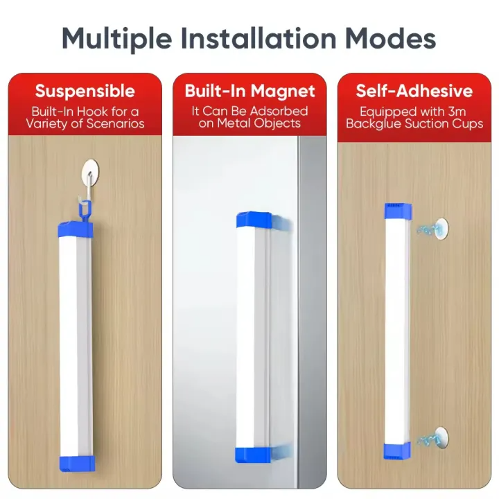 Portable LED Rechargeable Tube Camping Light Magnetic Hanging