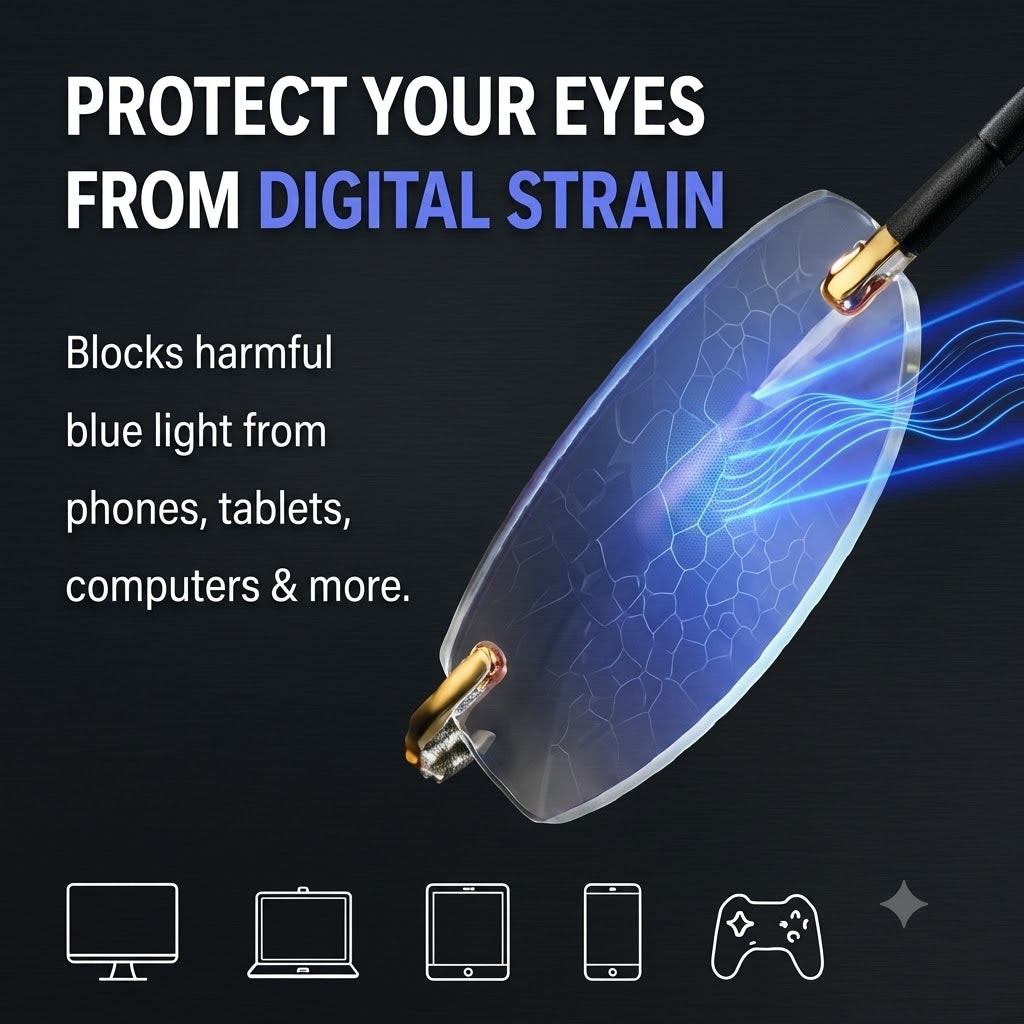Rimless Blue Light Computer Reading Glasses for Men & Women