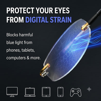 Rimless Blue Light Computer Reading Glasses for Men & Women