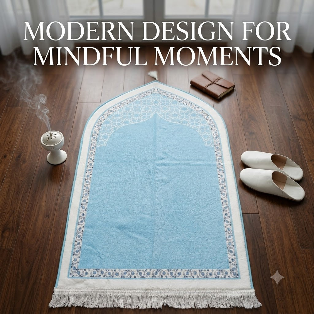 Mosque Inspired Prayer Mat – Elegant 3D Printed Soft Fabric Prayer Rug
