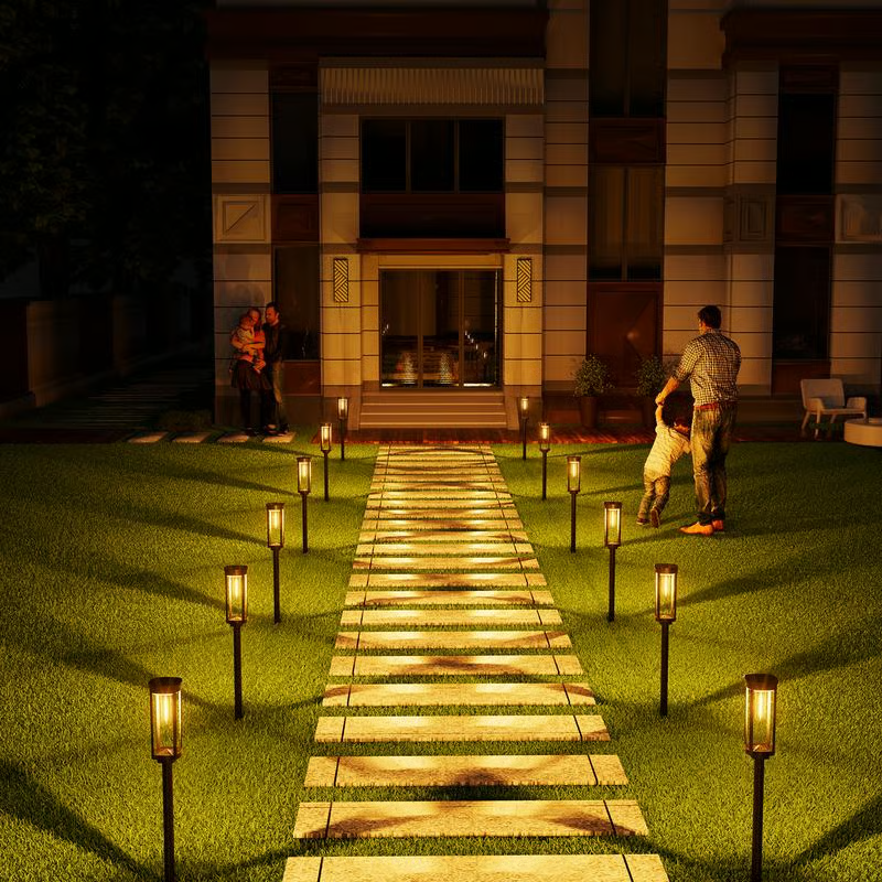 Solar Lawn Lights – Warm White Outdoor Garden & Pathway Lighting