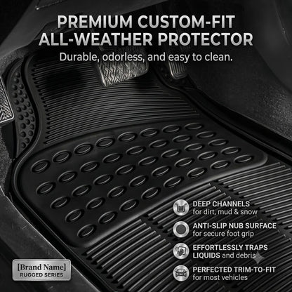 Luxury Anti-Slip Car Floor Mats – Waterproof Universal Fit PVC & XPE Car Mat Set