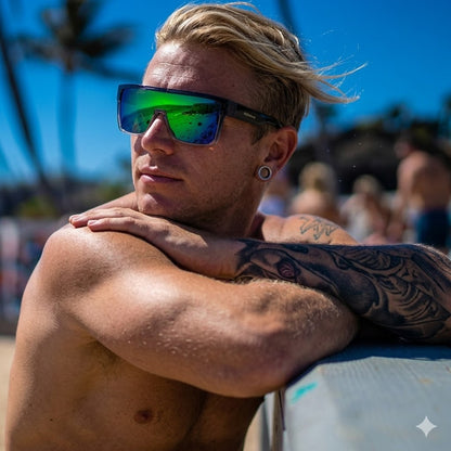 Luxury Designer Shield Sunglasses – Oversized Mirror Safety Eyewear