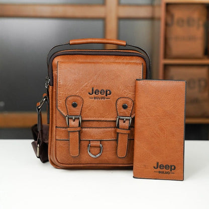 Men’s Waterproof Leather Crossbody Bag – Stylish Shoulder Messenger Bag