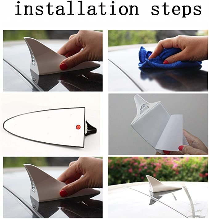 LED Warning Light Solar-Powered Shark Fin Car Antenna