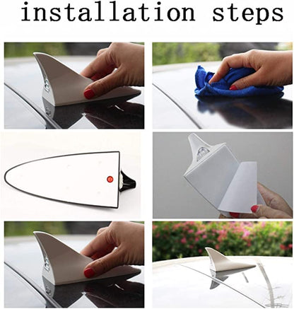 LED Warning Light Solar-Powered Shark Fin Car Antenna