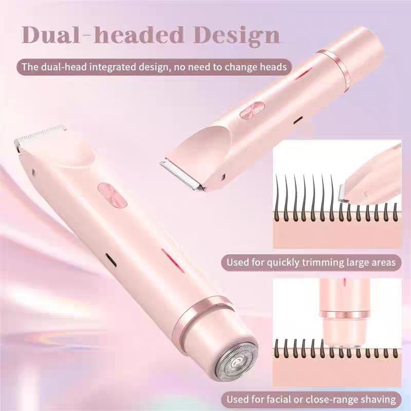 2 in 1 Dual Head Electric Waterproof Shaver Razor for Women Private Area
