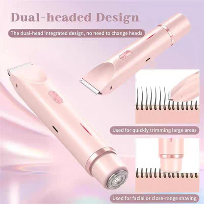 2 in 1 Dual Head Electric Waterproof Shaver Razor for Women Private Area
