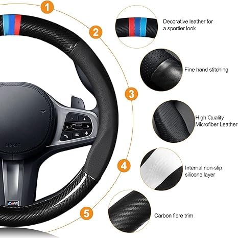Soft Suede Steering Wheel Cover – Comfort, Grip & Style for All Cars
