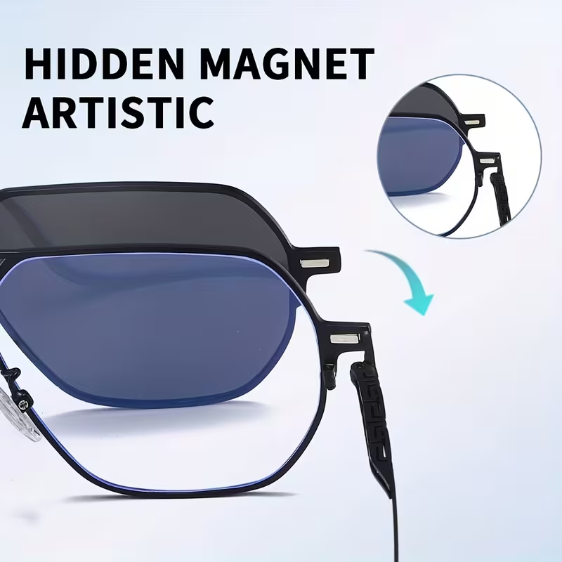 5 in 1 Magnetic Clip On Sunglasses – Polarized Interchangeable Eyewear
