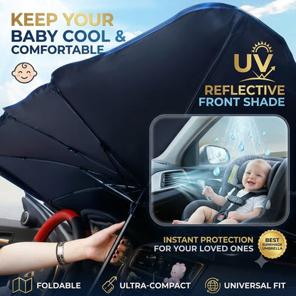 Car Windshield Sunshade Umbrella – Foldable UV Reflective Front Windshield Cover