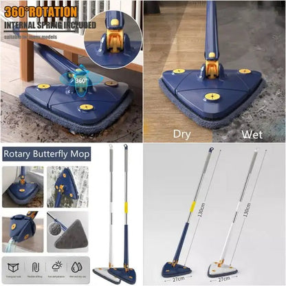 Effortless 360° Cleaning — Rotating Wringer Mop Set