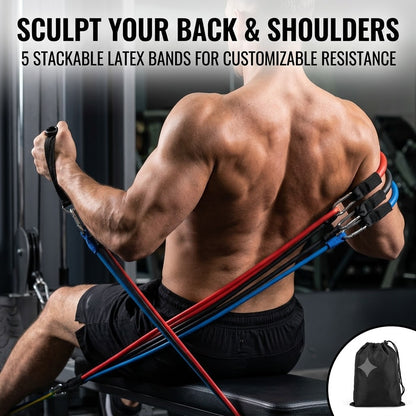 Resistance Bands Set Stackable Latex Strength Training