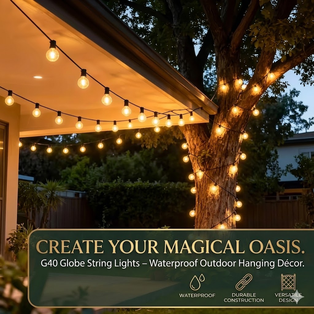 Globe String Lights – Waterproof Outdoor Hanging Décor