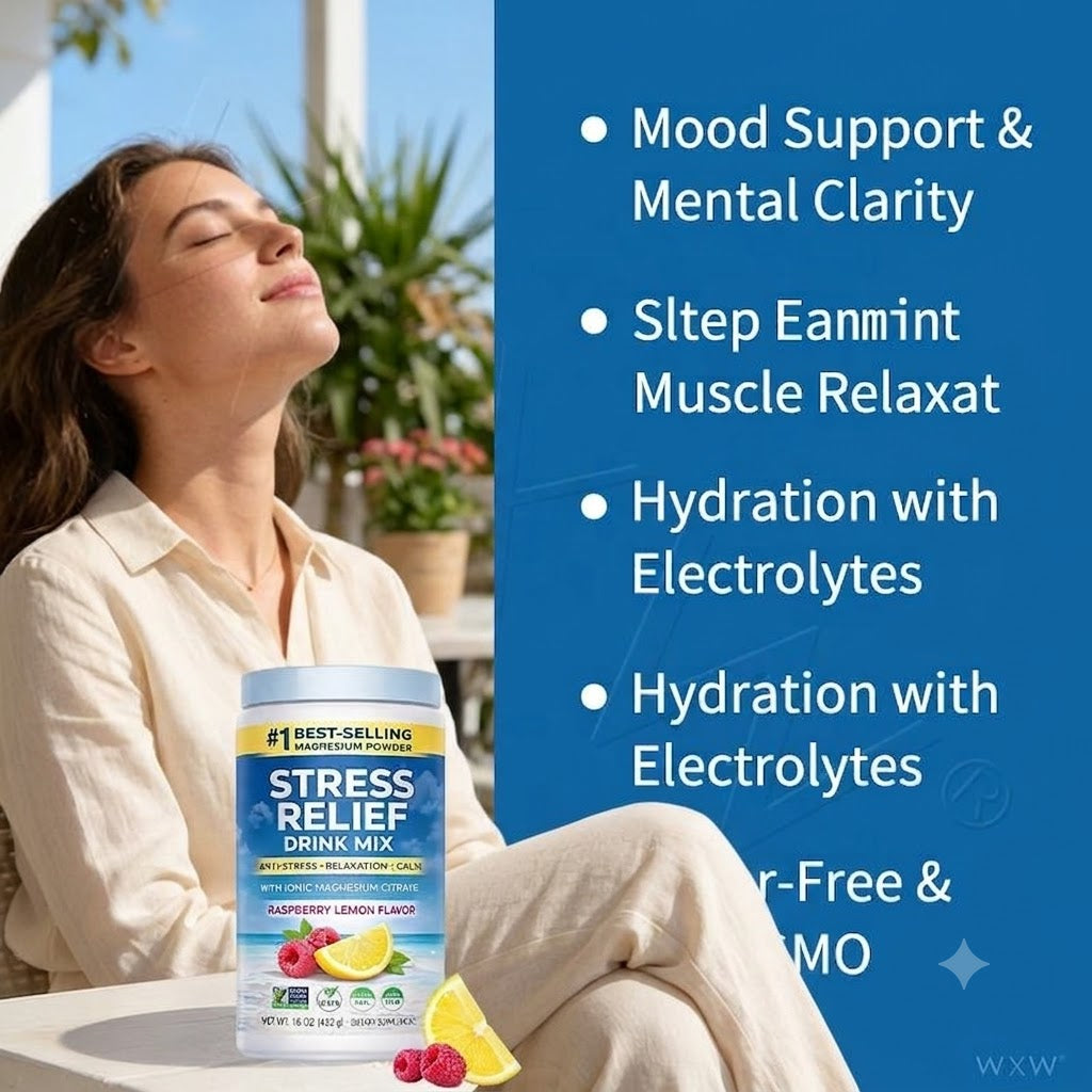 Magnesium Relaxation Powder – Magnesium Citrate & Glycinate Sleep Support Drink