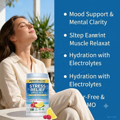 Magnesium Relaxation Powder – Magnesium Citrate & Glycinate Sleep Support Drink