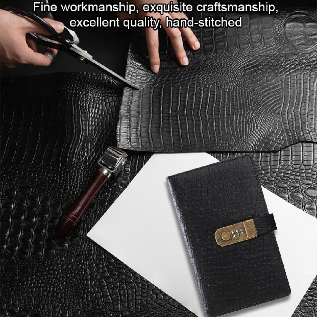 Crocodile Leather Password Lock Money Bank