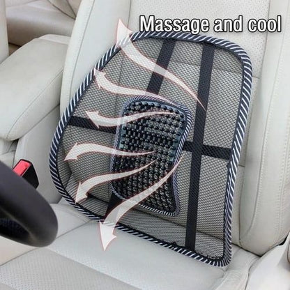 Mesh Bamboo Lumbar Support Backrest – Breathable Car & Office Seat Cushion
