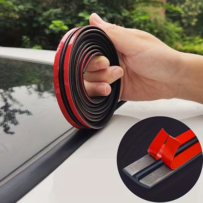 Black T-Type Car Seal Strip – Soundproof & Waterproof Rubber Trim for Doors