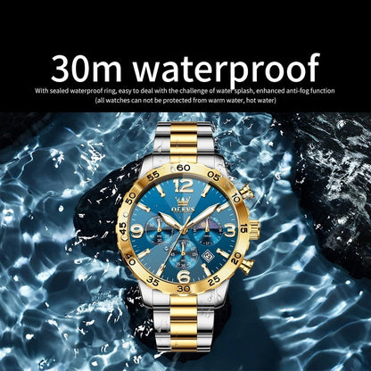 Men’s Fashion Chronograph Quartz Watch — Big Dial & Moon Phase