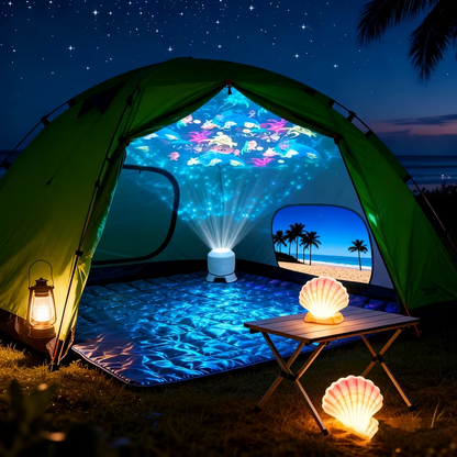 Dynamic Rotating LED Projector Light – USB Rechargeable Touch Control Ambient Lamp