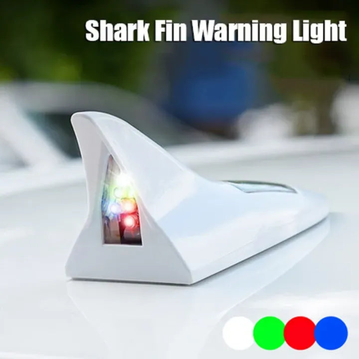 LED Warning Light Solar-Powered Shark Fin Car Antenna