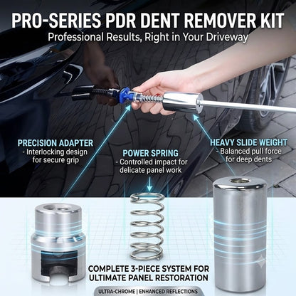 Car Dent Repair Slide Hammer Tool Kit – 18PCS Glue Tabs & T-Handle Puller Set