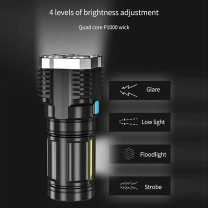 4-Core Super Bright Rechargeable Flashlight