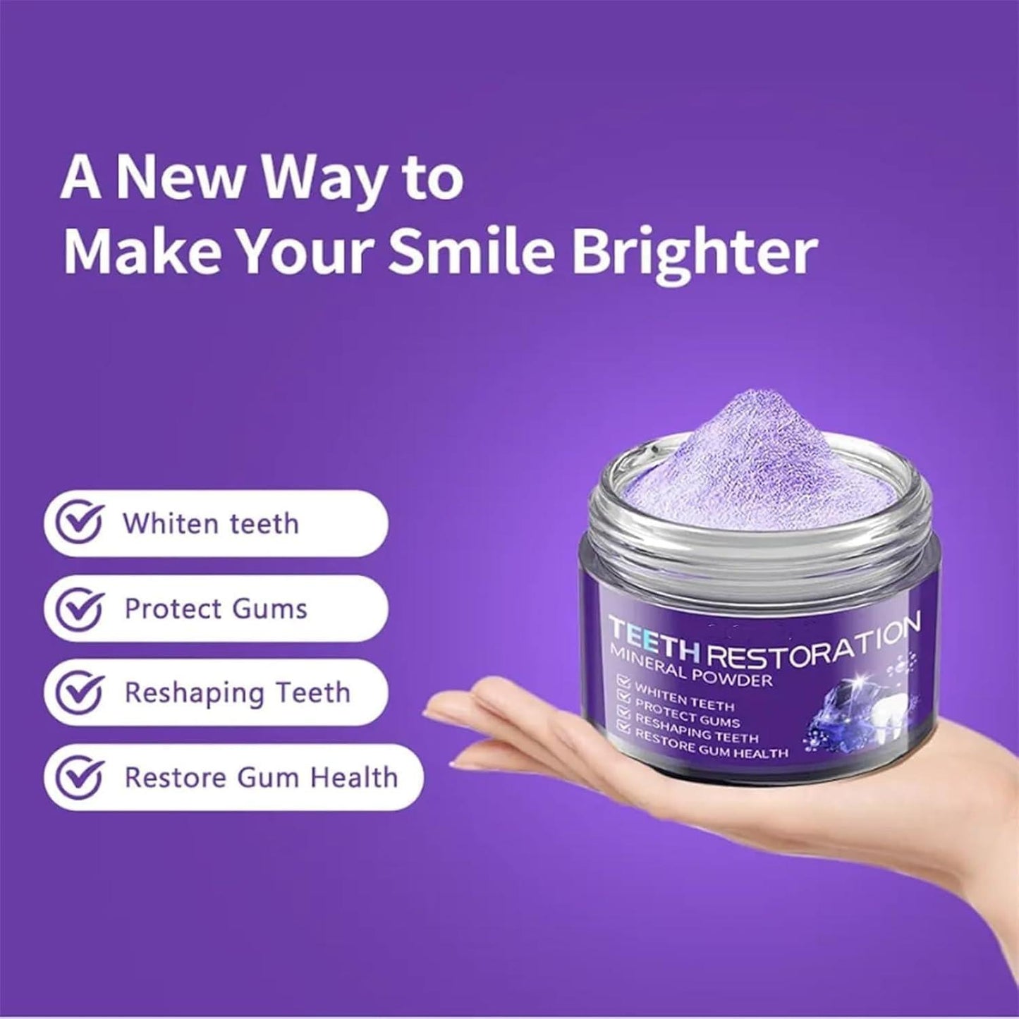 Purple Teeth Whitening Powder – Deep Cleansing & Stain Removal