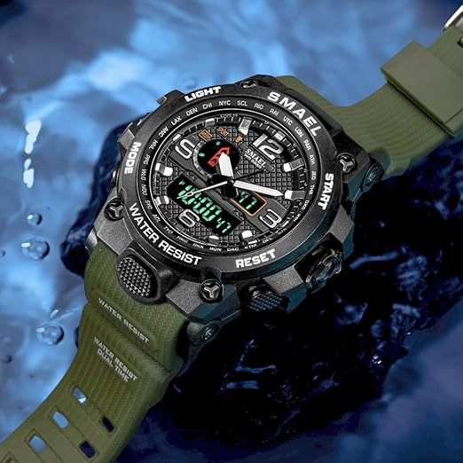 SMAEL 1545D Men's Quartz Sports Wristwatch with Silicone Strap