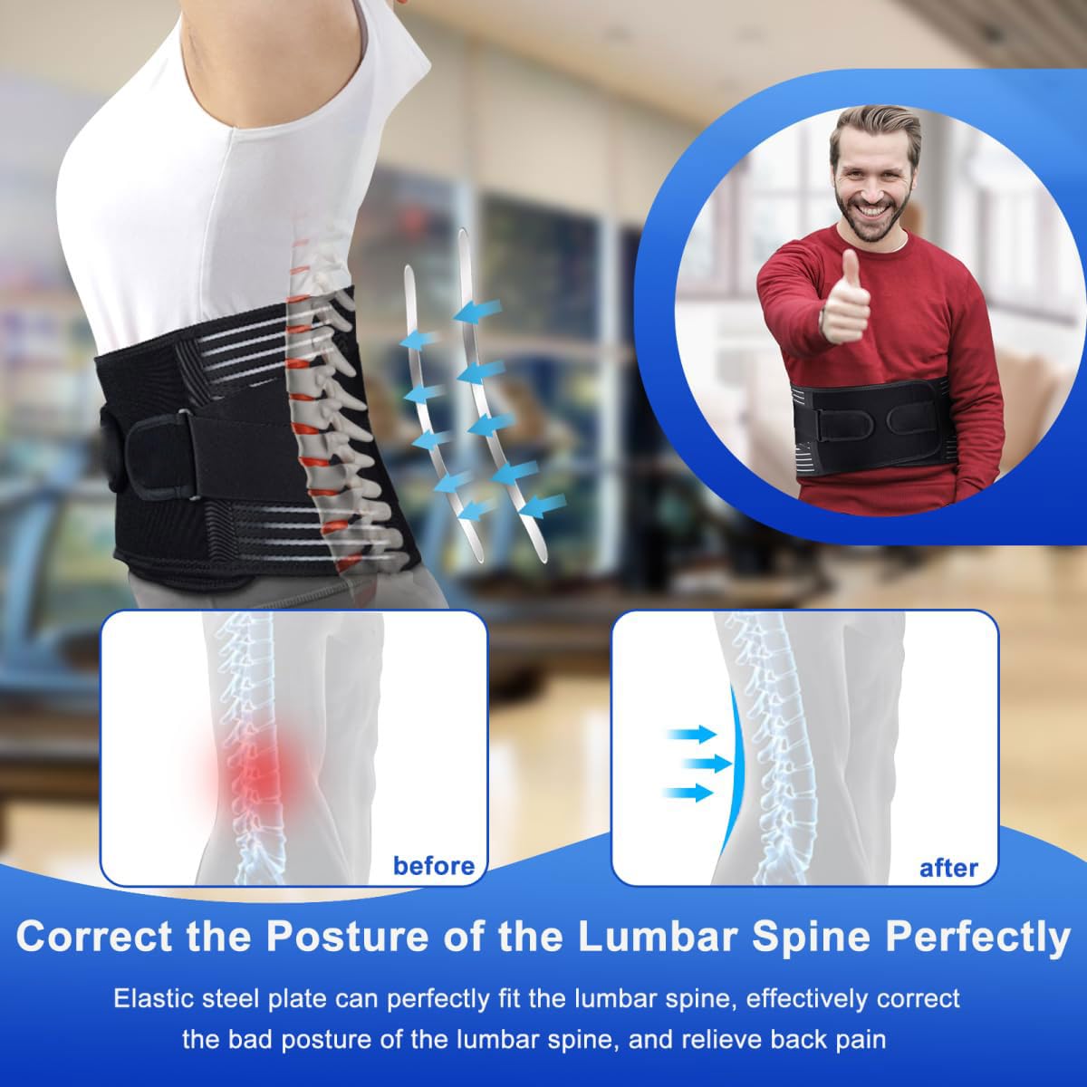 Self-Heating Magnetic Therapy Waist Belt