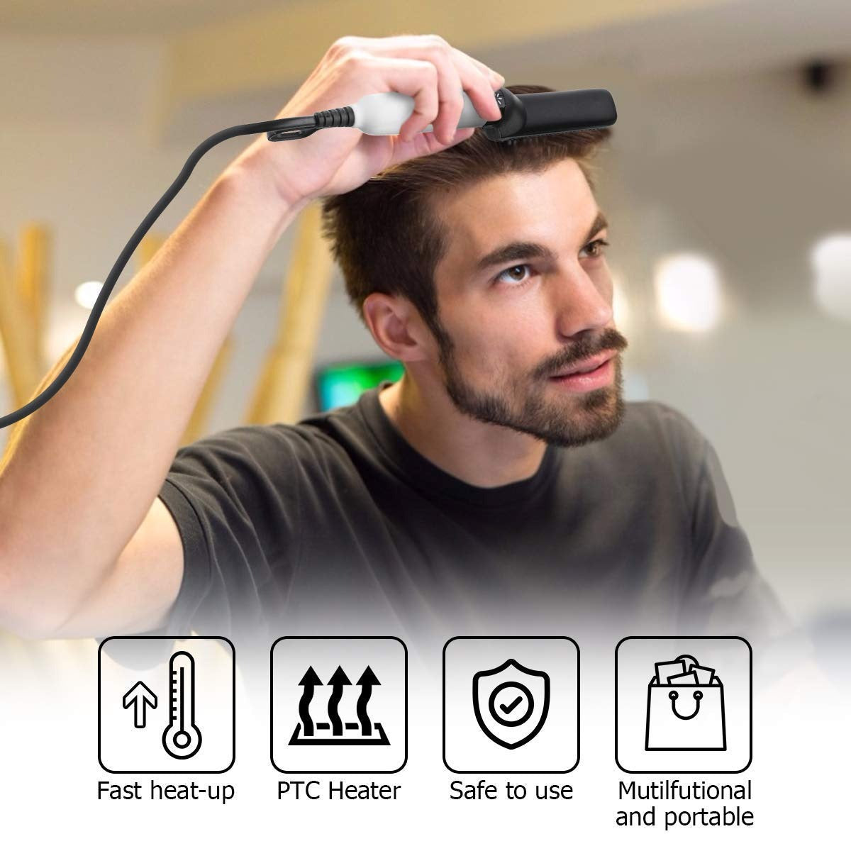 Beard Straightener for Men – Heated Ionic Beard & Hair Straightening Comb