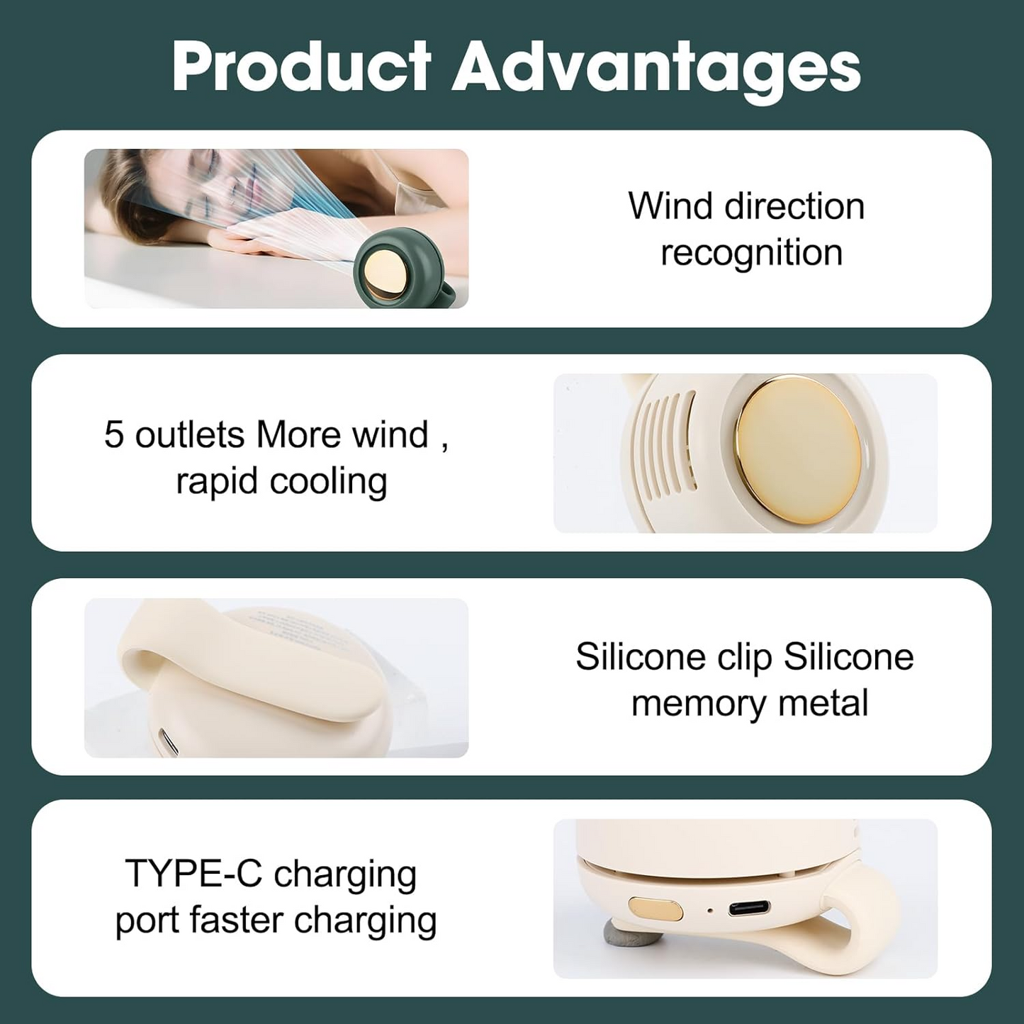 Mini Bladeless Fan – Portable Rechargeable Silent Cooling Fan