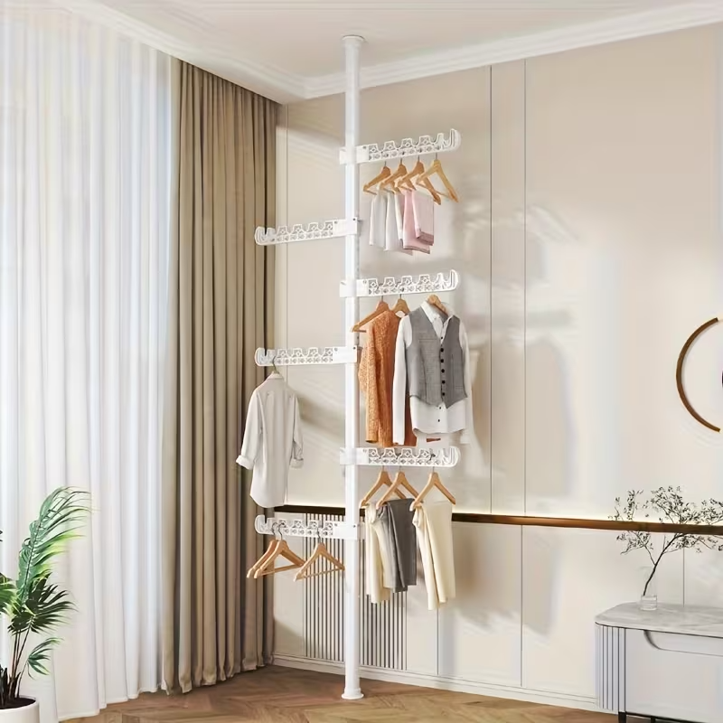 Extendable Clothes Rack Adjustable Freestanding Garment Rack