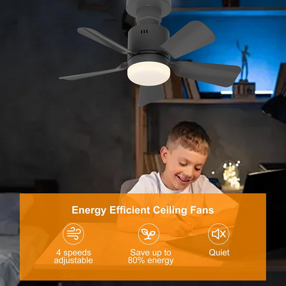 2 in 1 LED Ceiling Fan Light with Remote – Dimmable Socket 6 Blade Fan Lamp