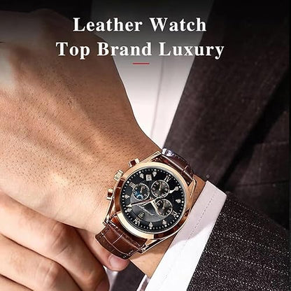Swiss Waterproof Leather Watch – Elegant Design