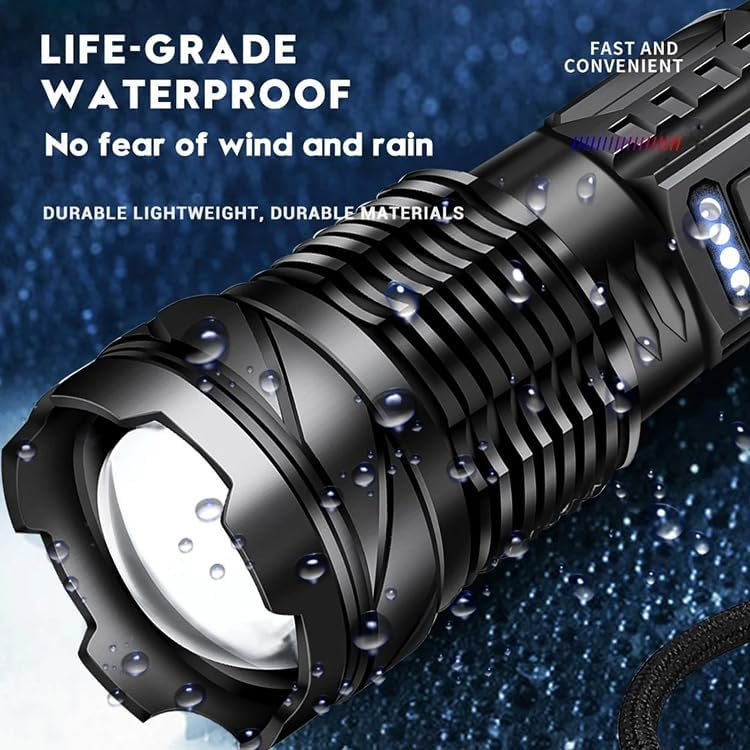 Dual LED Rechargeable Flashlight Super Bright Outdoor Torch