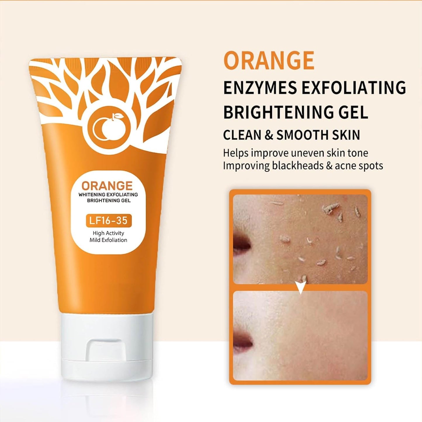 🍊 Orange Enzyme Exfoliating Gel – Smooth, Bright & Glowing Skin ✨