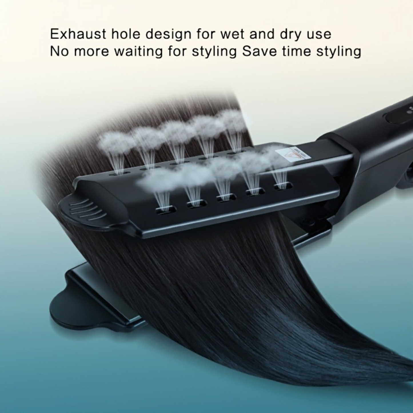Professional Titanium Hair Straightener – Wet & Dry Dual Use Salon Flat Iron