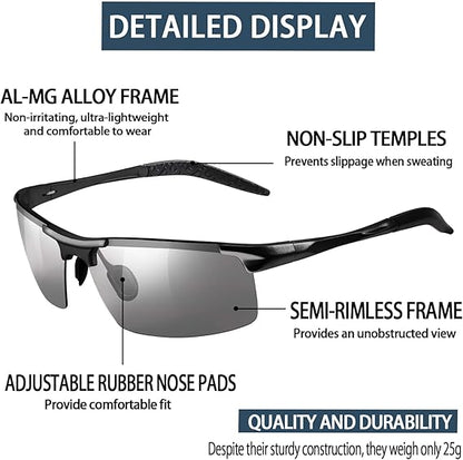 Polarized Half Frame Sports Sunglasses – Outdoor & Driving Eyewear Unisex