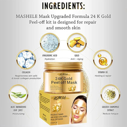 24K Gold Deep Cleansing Anti Acne Remove Black Head Peel Off Beauty Mud Facial Mask